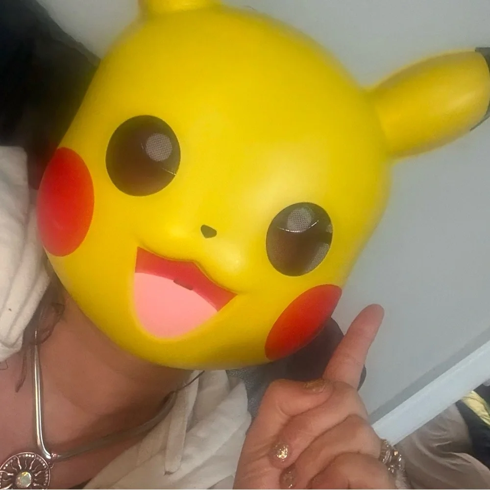 Pikachu Costume Mask - Bright Yellow Pokémon Face